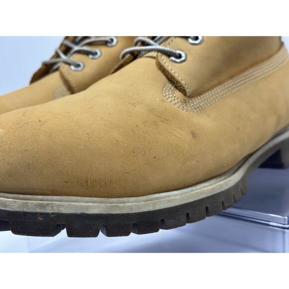 VTG Timberland Basic Men's Boots Size 13 Wheat Nubuck 6" Waterproof 27060 - Picture 8 of 14